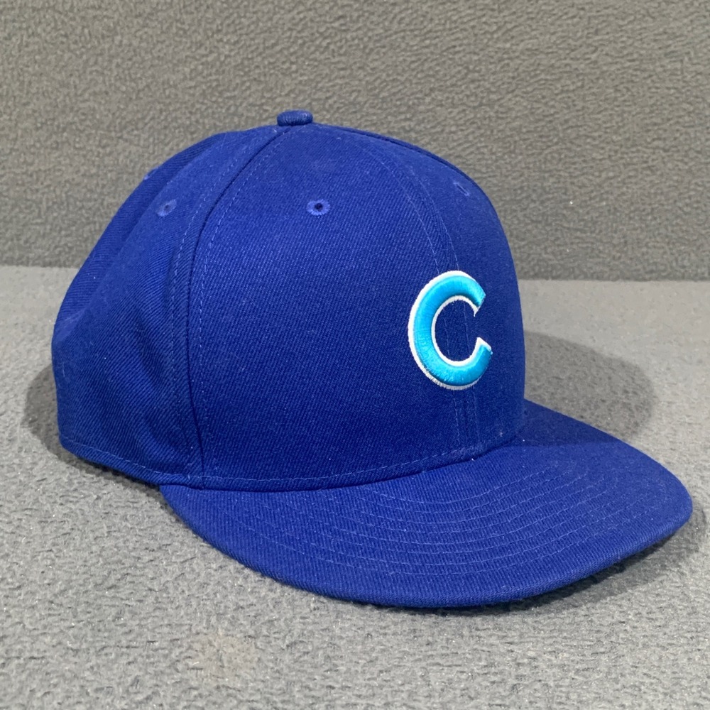 New Era 59FIFTY Chicago Cubs Hat Mens Size 8 Fitted Blue MLB On-Field Cap